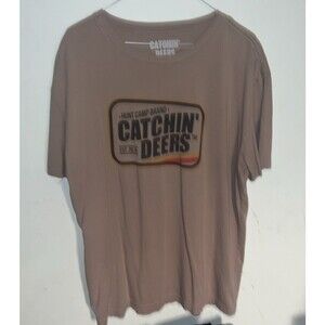 Catchin' Deers T-Shirt Sz Large Brown Hunting
